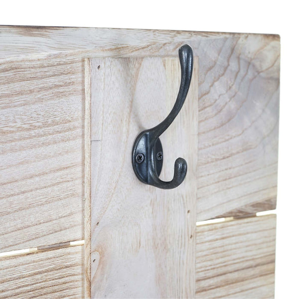 Wandgarderobe Garderobenpaneel Shabby-Look 8 Haken 60x90cm naturbraun Family