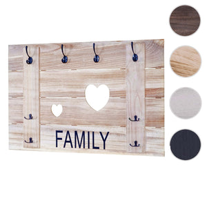 Wandgarderobe Garderobenpaneel Shabby-Look 8 Haken 60x90cm naturbraun Family