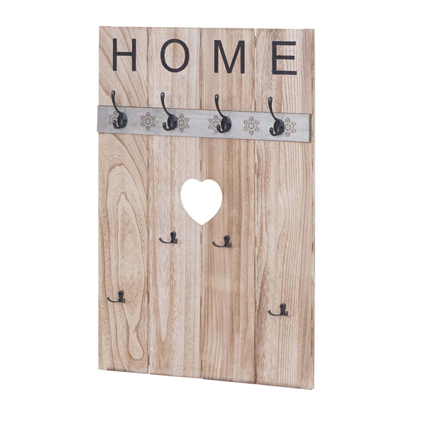 Wandgarderobe Garderobenpaneel Shabby-Look 8 Haken 91x60cm naturbraun Home