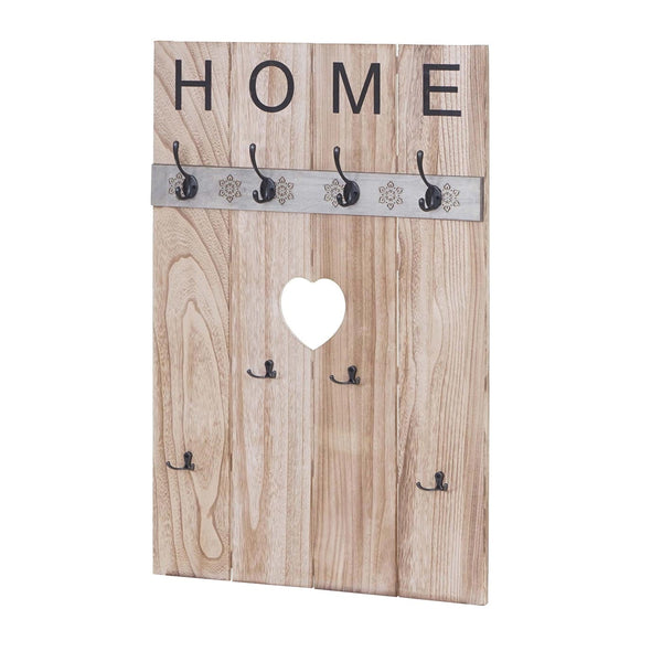 Wandgarderobe Garderobenpaneel Shabby-Look 8 Haken 91x60cm naturbraun Home