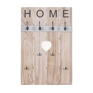 Wandgarderobe Garderobenpaneel Shabby-Look 8 Haken 91x60cm naturbraun Home