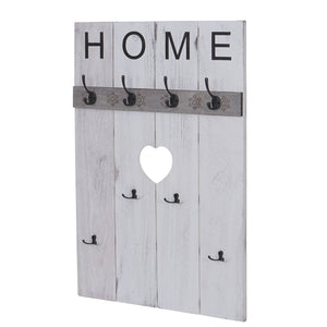 Wandgarderobe Garderobenpaneel Shabby-Look 8 Haken 91x60cm weiss shabby Home