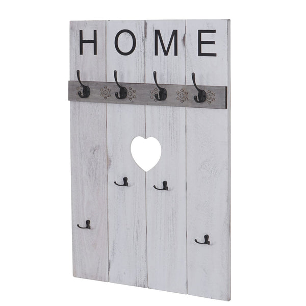 Wandgarderobe Garderobenpaneel Shabby-Look 8 Haken 91x60cm weiss shabby Home