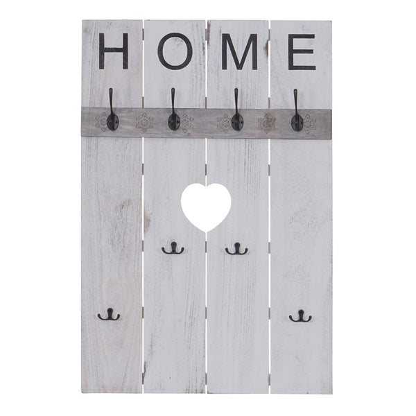 Wandgarderobe Garderobenpaneel Shabby-Look 8 Haken 91x60cm weiss shabby Home