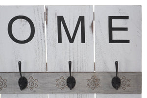 Wandgarderobe Garderobenpaneel Shabby-Look 8 Haken 91x60cm weiss shabby Home