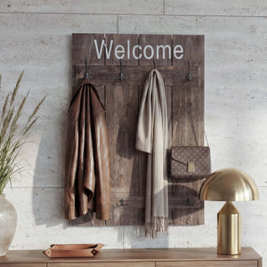 Wandgarderobe Garderobenpaneel Shabby-Look 91x60cm braun shabby Welcome