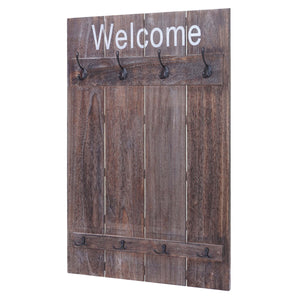 Wandgarderobe Garderobenpaneel Shabby-Look 91x60cm braun shabby Welcome