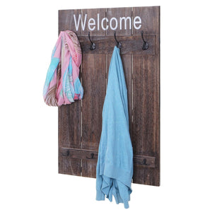 Wandgarderobe Garderobenpaneel Shabby-Look 91x60cm braun shabby Welcome