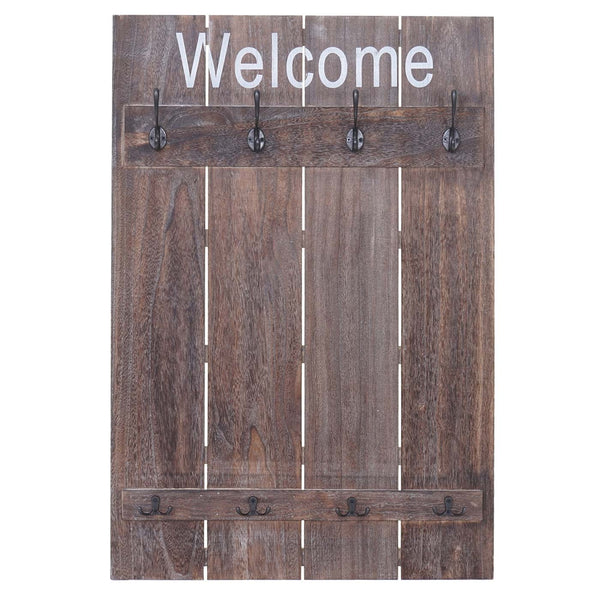 Wandgarderobe Garderobenpaneel Shabby-Look 91x60cm braun shabby Welcome
