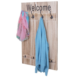Wandgarderobe Garderobenpaneel Shabby-Look 91x60cm naturbraun Welcome