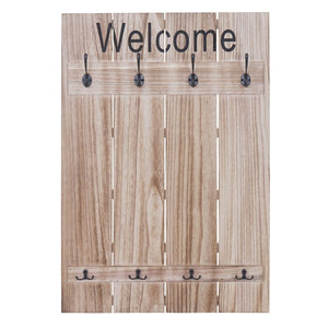 Wandgarderobe Garderobenpaneel Shabby-Look 91x60cm naturbraun Welcome