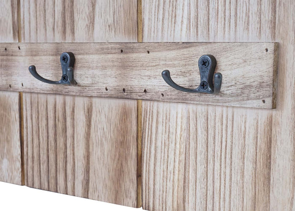 Wandgarderobe Garderobenpaneel Shabby-Look 91x60cm naturbraun Welcome