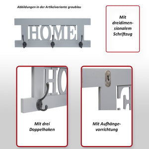Wandgarderobe Garderobenpaneel Shabby-Look Vintage 55x21cm braun shabby Home