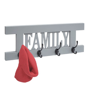 Wandgarderobe Garderobenpaneel Shabby-Look Vintage 60x21cm grau-blau Family