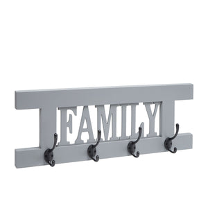Wandgarderobe Garderobenpaneel Shabby-Look Vintage 60x21cm grau-blau Family