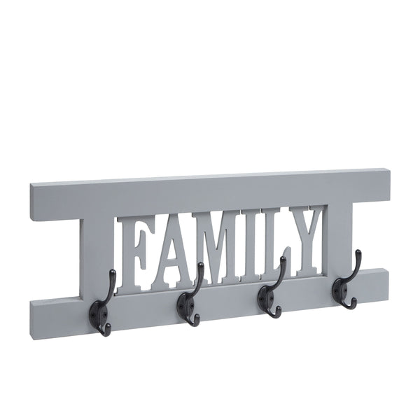 Wandgarderobe Garderobenpaneel Shabby-Look Vintage 60x21cm grau-blau Family