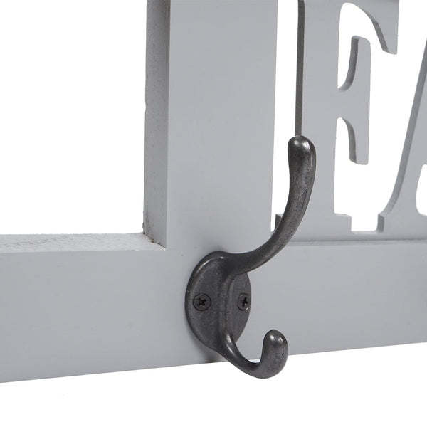 Wandgarderobe Garderobenpaneel Shabby-Look Vintage 60x21cm grau-blau Family