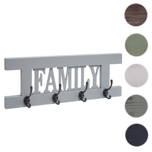 Wandgarderobe Garderobenpaneel Shabby-Look Vintage 60x21cm grau-blau Family