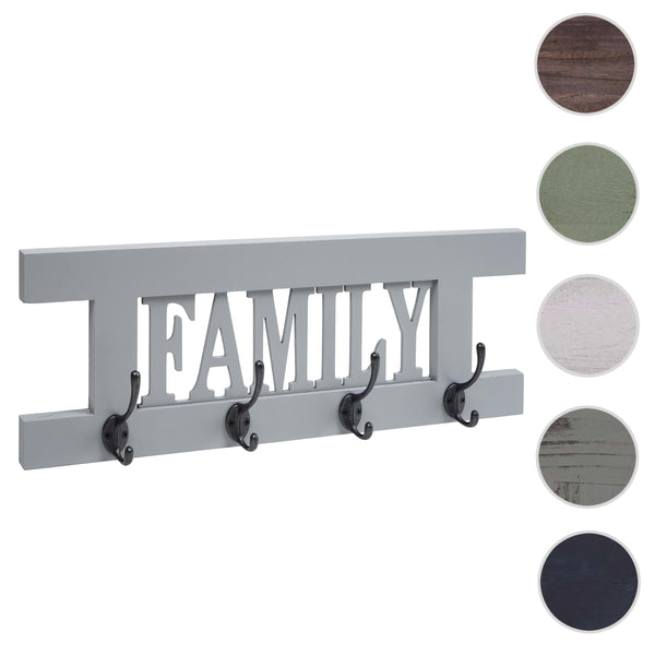 Wandgarderobe Garderobenpaneel Shabby-Look Vintage 60x21cm grau-blau Family