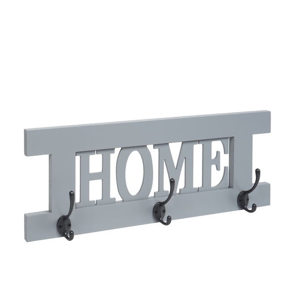Wandgarderobe Garderobenpaneel Shabby-Look Vintage 55x21cm grau-blau Home