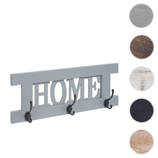 Wandgarderobe Garderobenpaneel Shabby-Look Vintage 55x21cm grau-blau Home