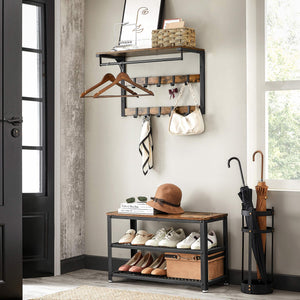 Wandgarderobe Kleiderhakenleiste mit 10 Haken