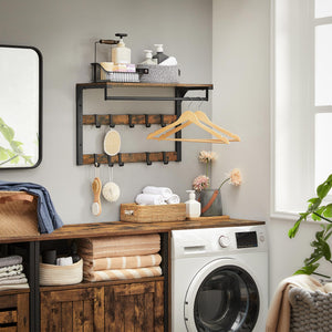 Wandgarderobe Kleiderhakenleiste mit 10 Haken