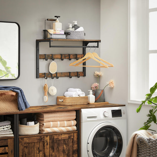 Wandgarderobe Kleiderhakenleiste mit 10 Haken