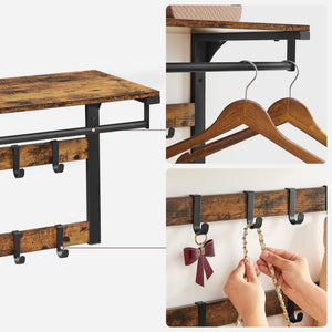 Wandgarderobe Kleiderhakenleiste mit 10 Haken