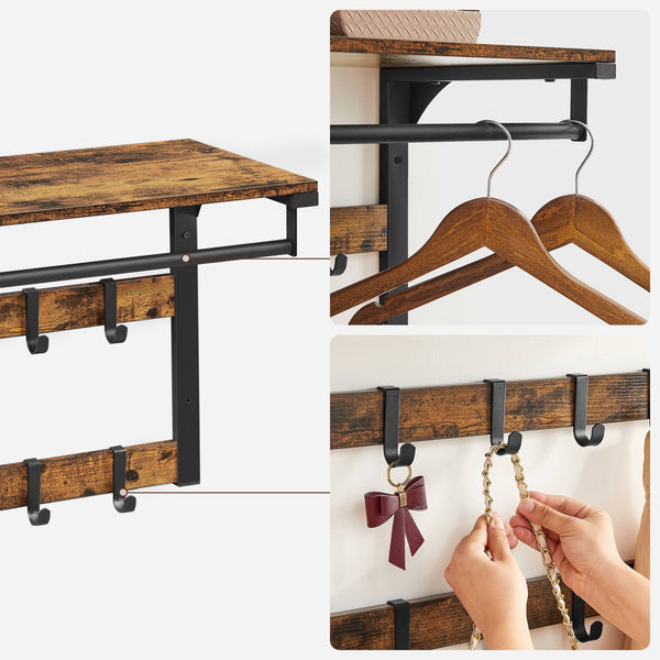 Wandgarderobe Kleiderhakenleiste mit 10 Haken