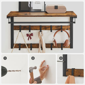 Wandgarderobe Kleiderhakenleiste mit 10 Haken