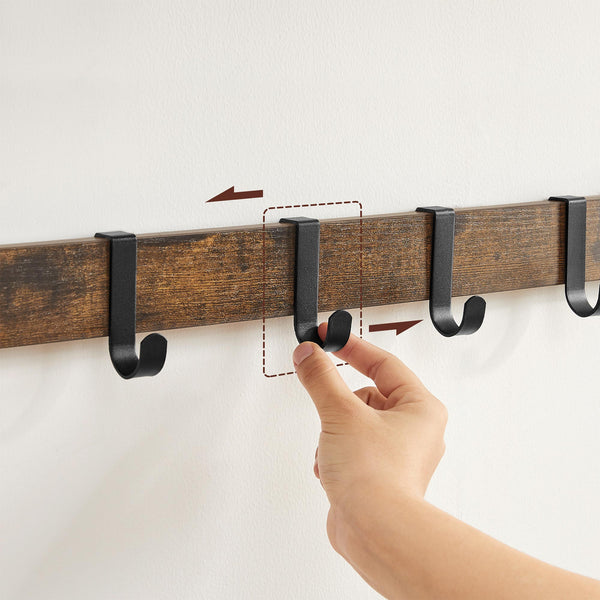 Wandgarderobe Kleiderhakenleiste mit 10 Haken