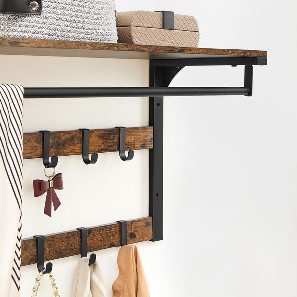 Wandgarderobe Kleiderhakenleiste mit 10 Haken
