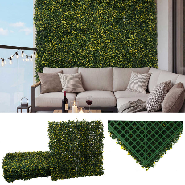 Wandpaneel künstliche Pflanzen grün-gelb 1m² für Terrasse & Balkon