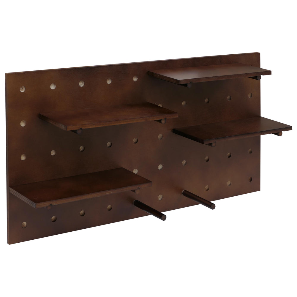 Wandpaneel Wandregal Steckboard Lochplatte 4 Ebenen 100x50cm braun