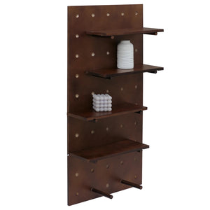 Wandpaneel Wandregal Steckboard Lochplatte 4 Ebenen 100x50cm braun