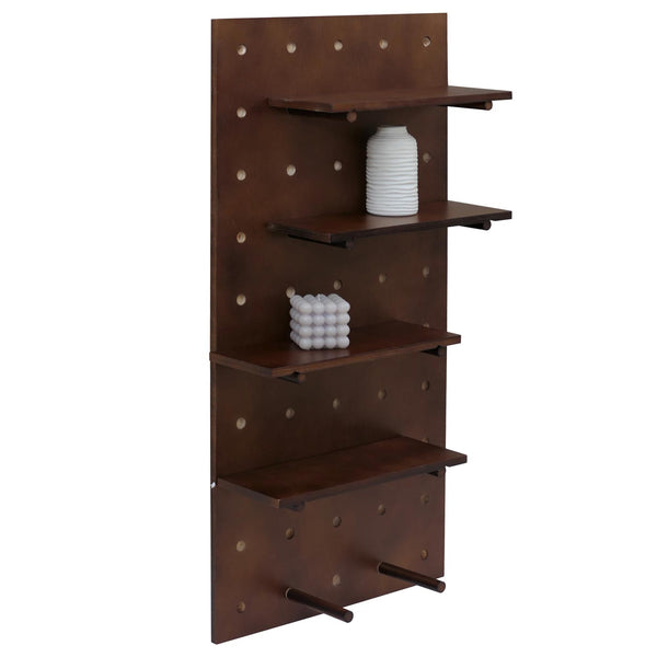 Wandpaneel Wandregal Steckboard Lochplatte 4 Ebenen 100x50cm braun