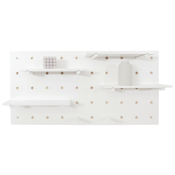 Wandpaneel Wandregal Steckboard Lochplatte 4 Ebenen 100x50cm weiss
