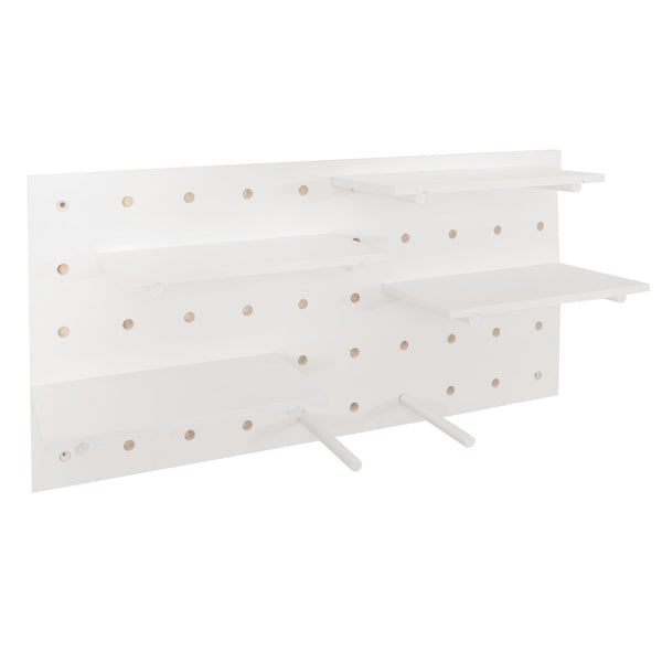 Wandpaneel Wandregal Steckboard Lochplatte 4 Ebenen 100x50cm weiss