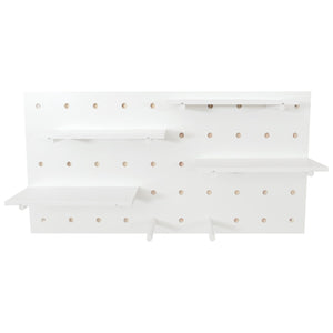 Wandpaneel Wandregal Steckboard Lochplatte 4 Ebenen 100x50cm weiss