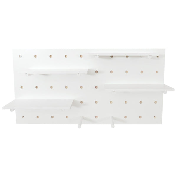 Wandpaneel Wandregal Steckboard Lochplatte 4 Ebenen 100x50cm weiss