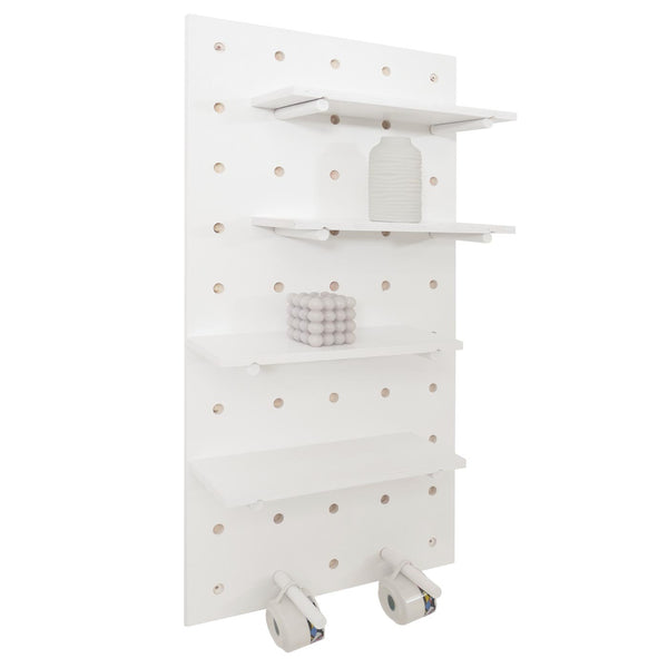 Wandpaneel Wandregal Steckboard Lochplatte 4 Ebenen 100x50cm weiss