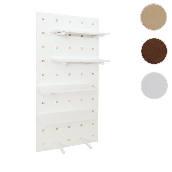 Wandpaneel Wandregal Steckboard Lochplatte 4 Ebenen 100x50cm weiss