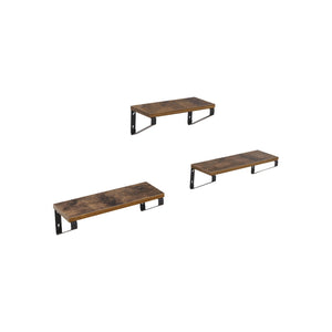 Wandregal 3er-Set Braun