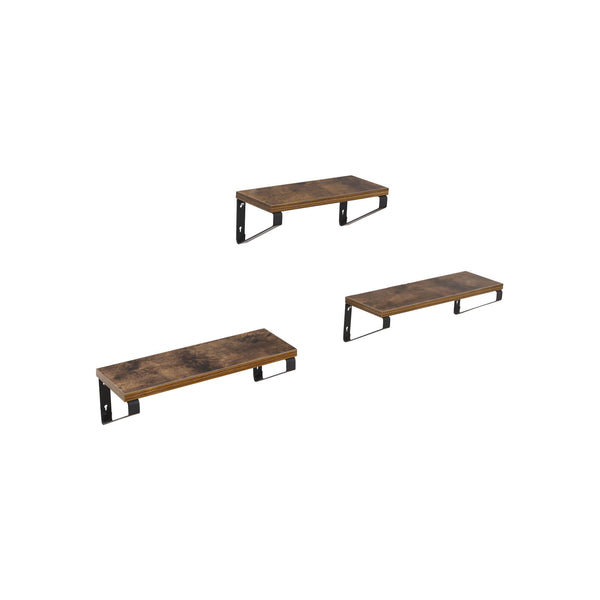 Wandregal 3er-Set Braun