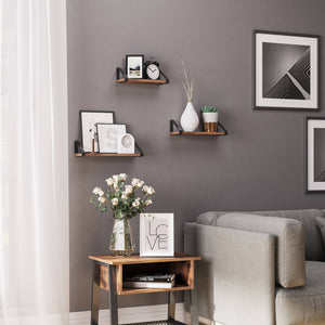 Wandregal 3er-Set Braun