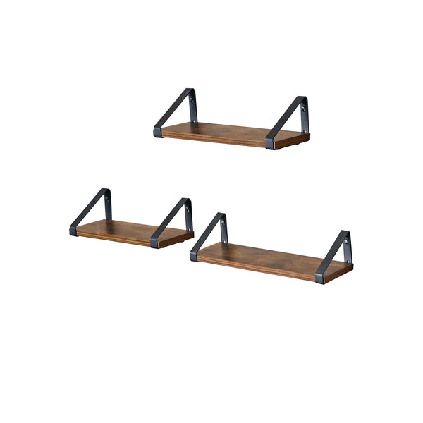 Wandregal 3er-Set Braun