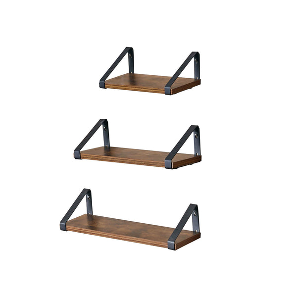 Wandregal 3er-Set Braun