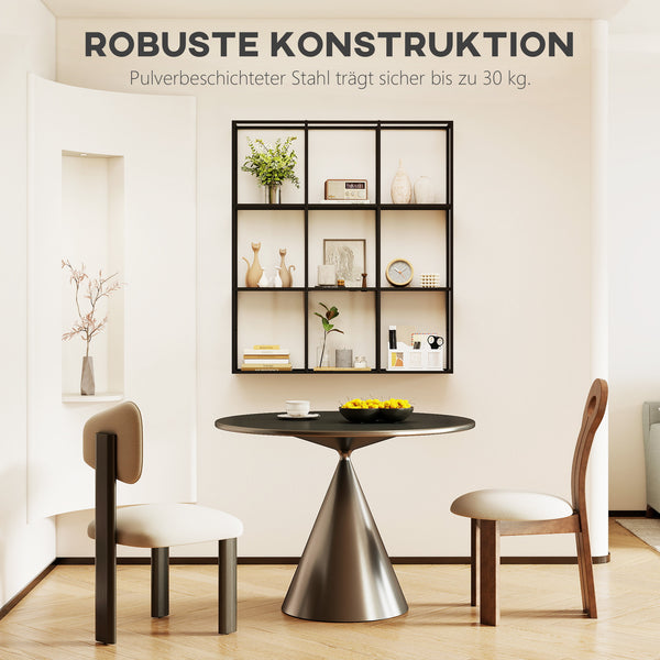 Wandregal Metallregal industriell mit 9 Fächern für Wohnzimmer