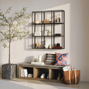 Wandregal Metallregal industriell mit 9 Fächern für Wohnzimmer